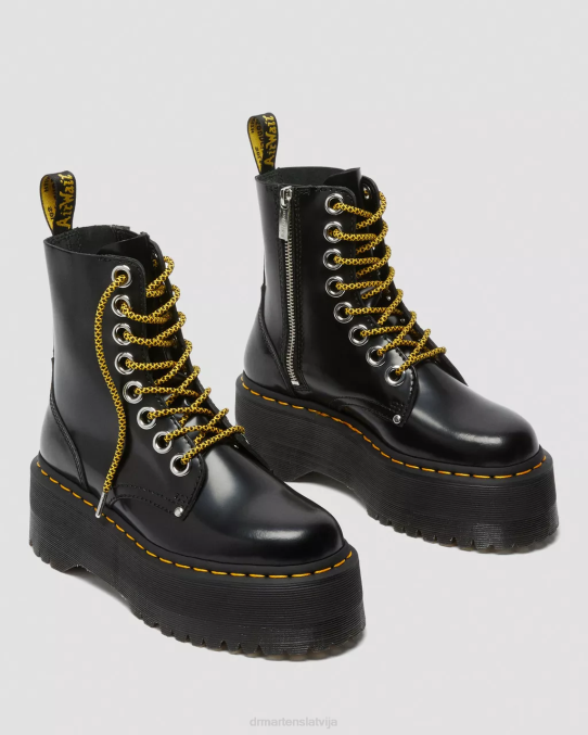 Dr. Martens apavi sievietes melnais sviests jadon max sāknēšanas platformas LHJP15