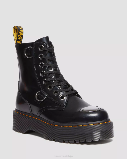 Dr. Martens apavi sievietes melnais sviests jadon zābaku pirkstu aizsargi ādas platformas LHJP180