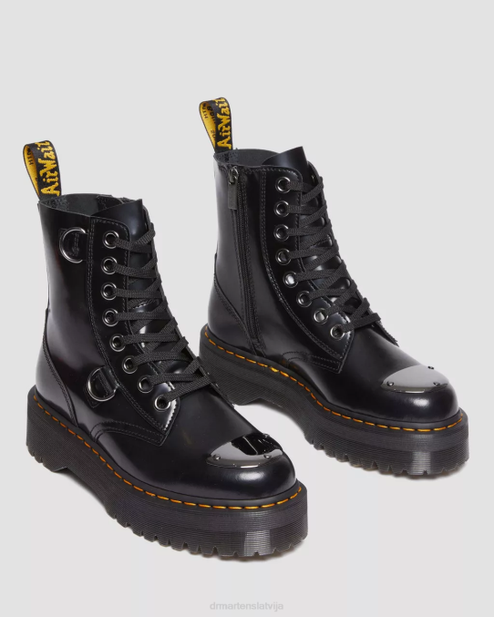 Dr. Martens apavi sievietes melnais sviests jadon zābaku pirkstu aizsargi ādas platformas LHJP180
