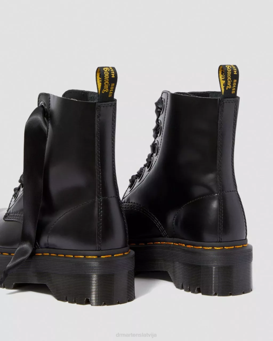 Dr. Martens apavi sievietes melnais sviests molly ādas platformas zābaki LHJP31
