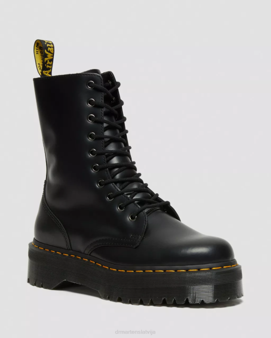 Dr. Martens apavi sievietes melni pulēti gludi jadon hi boot gludas ādas platformas LHJP209