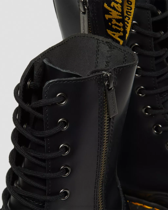 Dr. Martens apavi sievietes melni pulēti gludi jadon hi boot gludas ādas platformas LHJP209