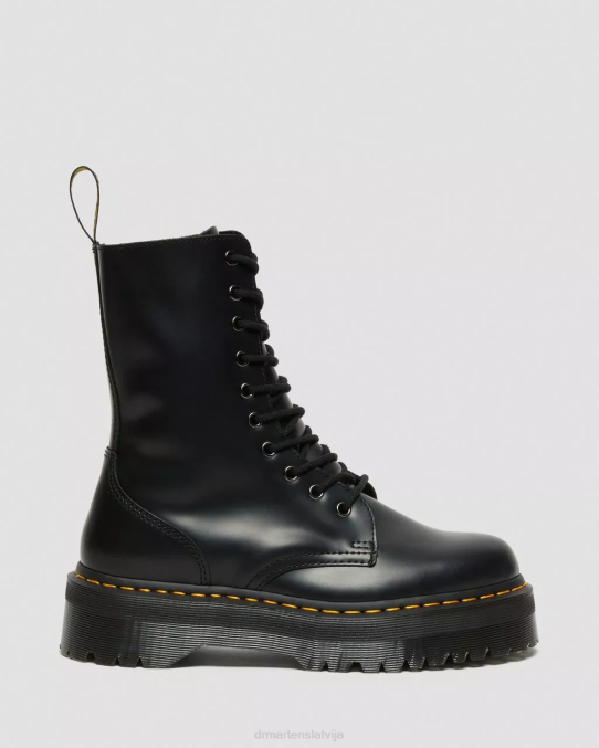 Dr. Martens apavi sievietes melni pulēti gludi jadon hi boot gludas ādas platformas LHJP209