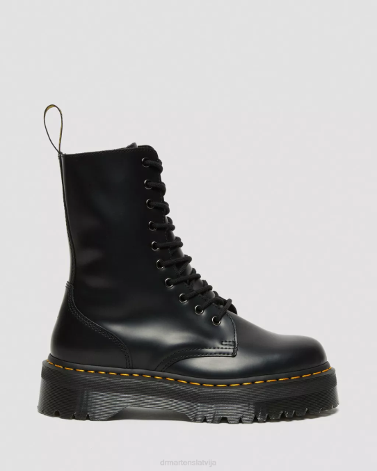 Dr. Martens apavi sievietes melni pulēti gludi jadon hi boot gludas ādas platformas LHJP209