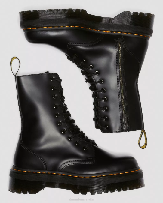 Dr. Martens apavi sievietes melni pulēti gludi jadon hi boot gludas ādas platformas LHJP209