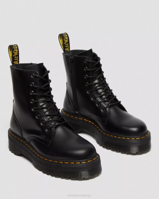 Dr. Martens apavi sievietes melni pulēti gludi jadon zābaku gludas ādas platformas LHJP2