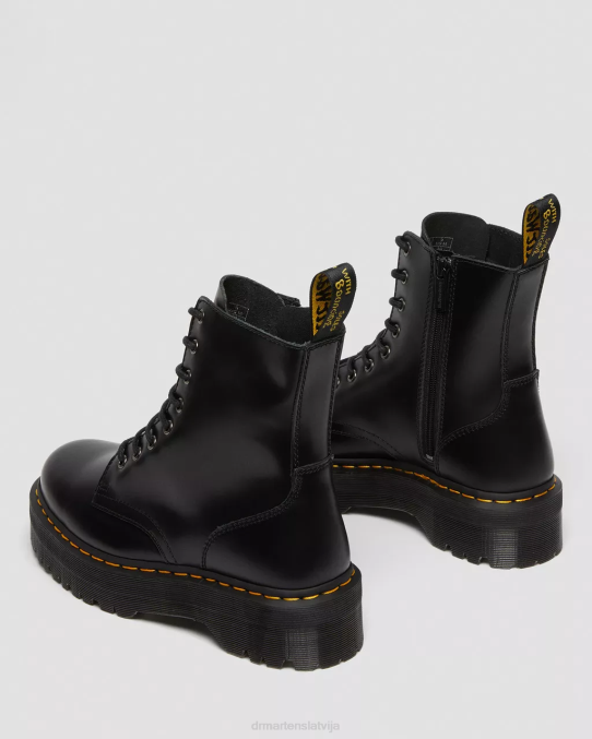 Dr. Martens apavi sievietes melni pulēti gludi jadon zābaku gludas ādas platformas LHJP2
