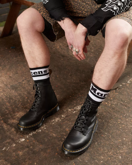 Dr. Martens apavi sievietes melnā secura un atacama 1460 Pascal ražoti Anglijā ghillie zābaki LHJP384