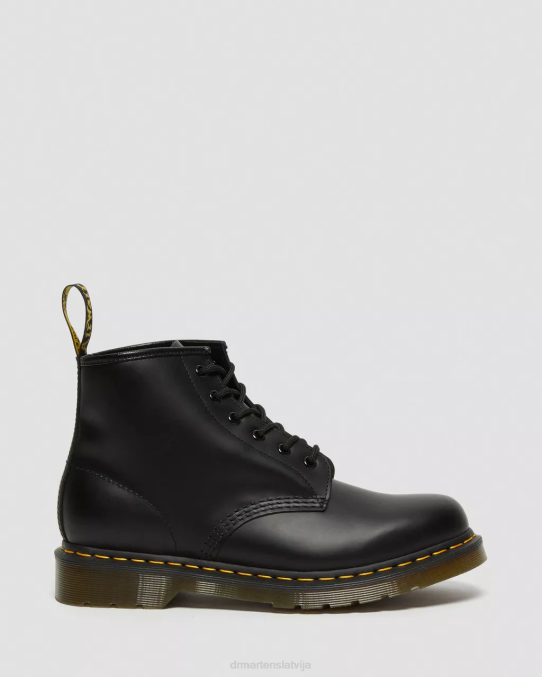 Dr. Martens apavi sievietes melna gluda 101 dzeltena dūriena gludas ādas puszābaki LHJP33