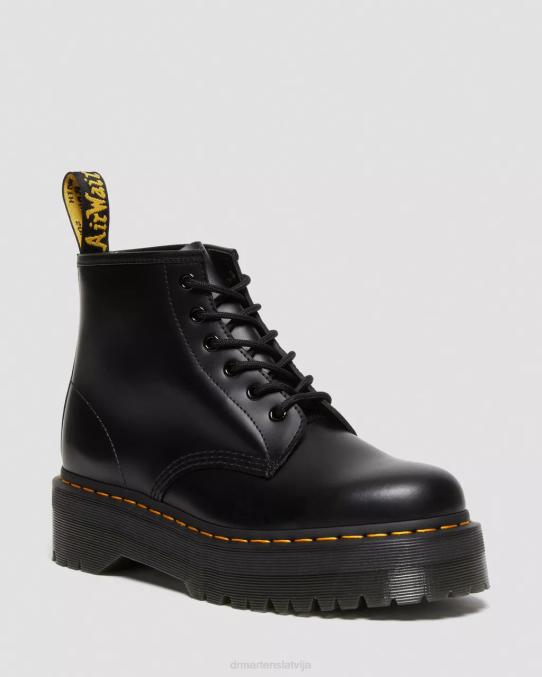 Dr. Martens apavi sievietes melna gluda 101 gludas ādas platformas puszābaki LHJP140