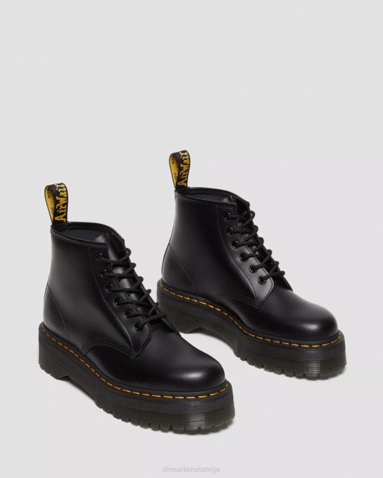 Dr. Martens apavi sievietes melna gluda 101 gludas ādas platformas puszābaki LHJP140