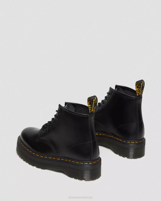 Dr. Martens apavi sievietes melna gluda 101 gludas ādas platformas puszābaki LHJP140