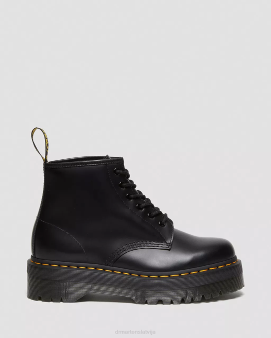 Dr. Martens apavi sievietes melna gluda 101 gludas ādas platformas puszābaki LHJP140