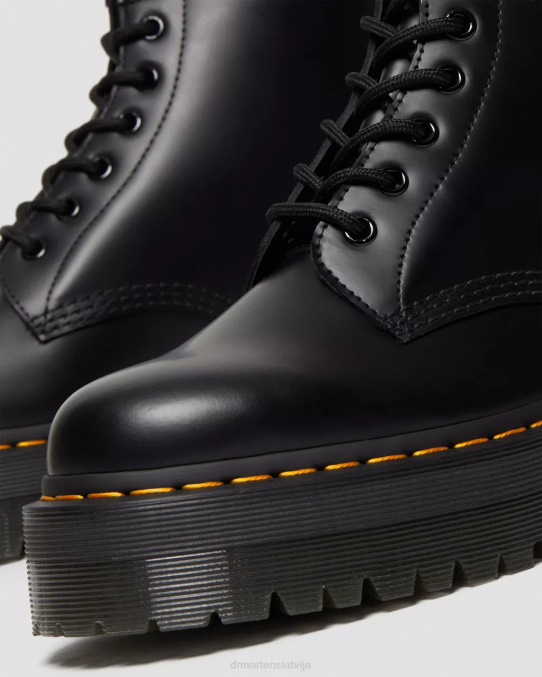 Dr. Martens apavi sievietes melna gluda 101 gludas ādas platformas puszābaki LHJP140