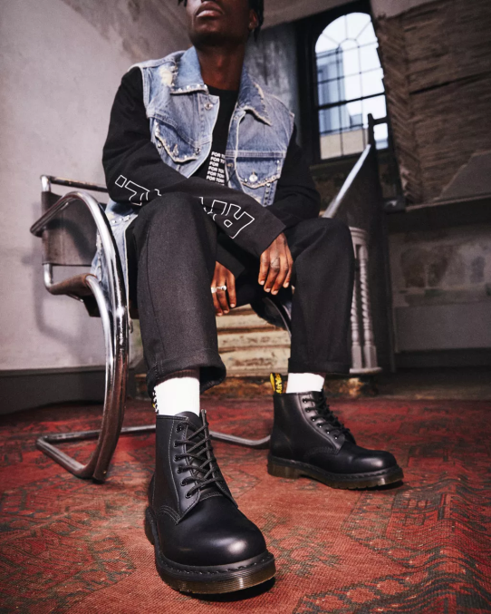 Dr. Martens apavi sievietes melna gluda 101 gludas ādas puszābaki LHJP152