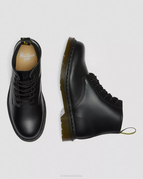 Dr. Martens apavi sievietes melna gluda 101 gludas ādas puszābaki LHJP152
