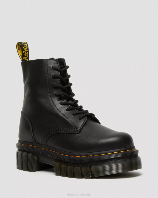 Dr. Martens apavi sievietes melns nappa lux audrick nappa ādas platformas puszābaki LHJP19