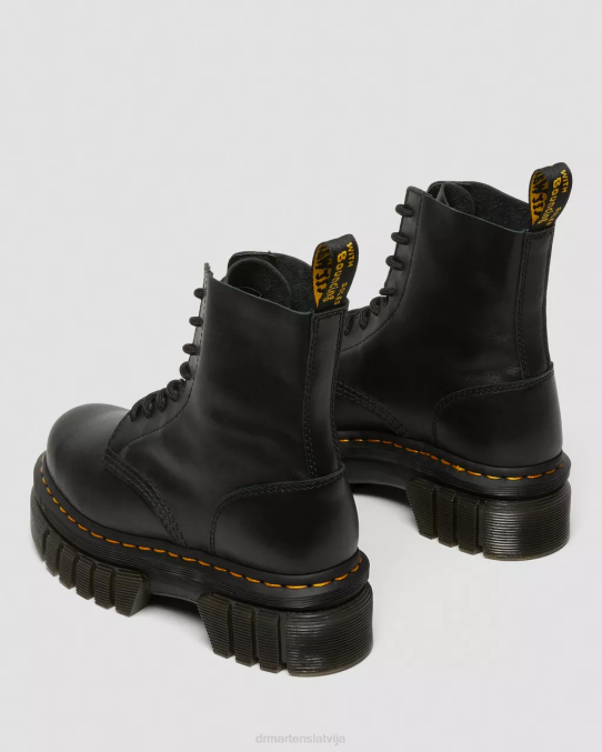 Dr. Martens apavi sievietes melns nappa lux audrick nappa ādas platformas puszābaki LHJP19