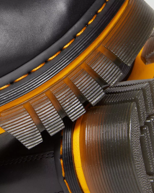 Dr. Martens apavi sievietes melns pulēts lucido audrick kontrasta zoles ādas platformas puszābaki LHJP149