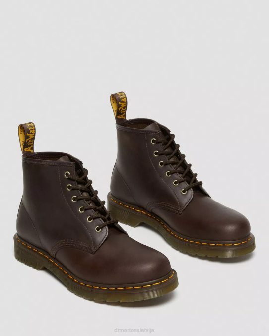 Dr. Martens apavi sievietes tumši brūns trakais zirgs 101 traki zirga ādas puszābaki LHJP65