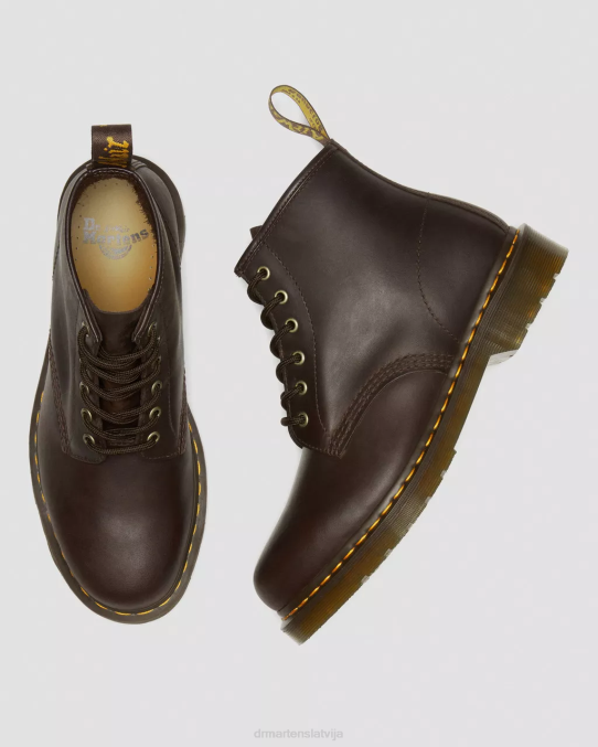 Dr. Martens apavi sievietes tumši brūns trakais zirgs 101 traki zirga ādas puszābaki LHJP65