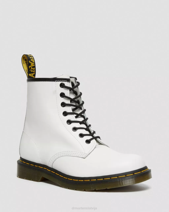 Dr. Martens apavi sievietes balta gluda 1460 gludas ādas šņorzābaki LHJP16
