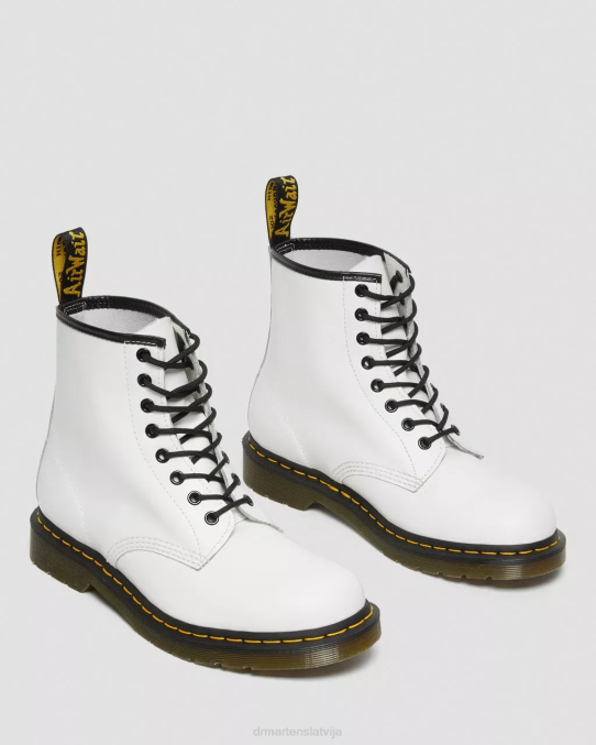 Dr. Martens apavi sievietes balta gluda 1460 gludas ādas šņorzābaki LHJP16