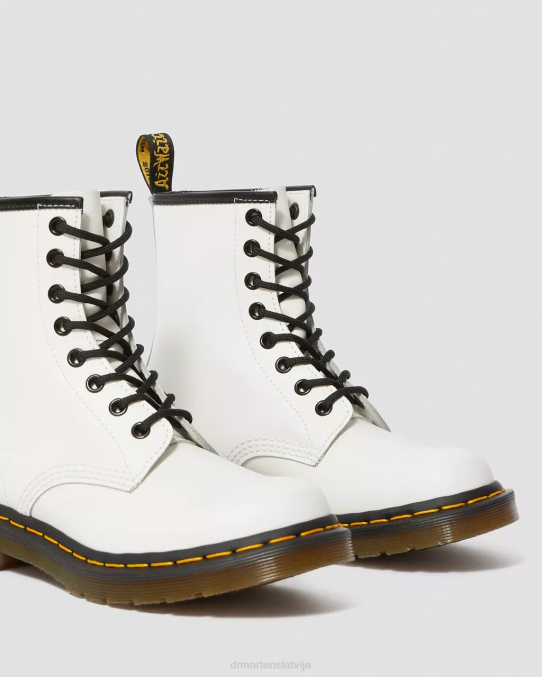 Dr. Martens apavi sievietes balta gluda 1460 gludas ādas šņorzābaki LHJP23