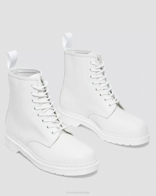Dr. Martens apavi sievietes balta gluda 1460 mono gludas ādas šņorzābaki LHJP94