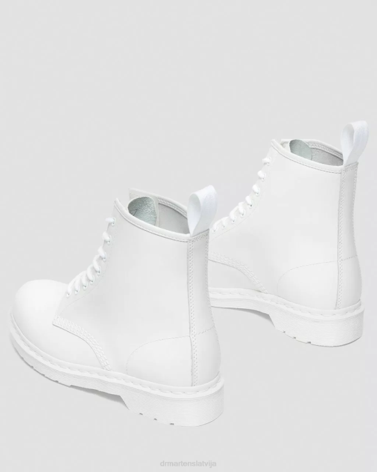Dr. Martens apavi sievietes balta gluda 1460 mono gludas ādas šņorzābaki LHJP94