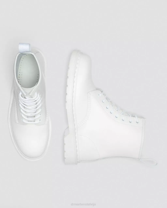 Dr. Martens apavi sievietes balta gluda 1460 mono gludas ādas šņorzābaki LHJP94