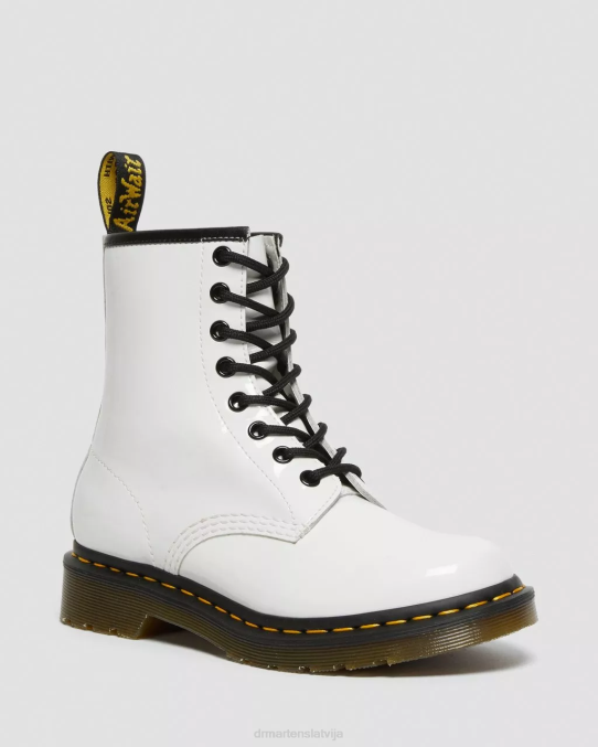 Dr. Martens apavi sievietes balts lucido & patentlamps 1460 lakādas šņorzābaki LHJP93