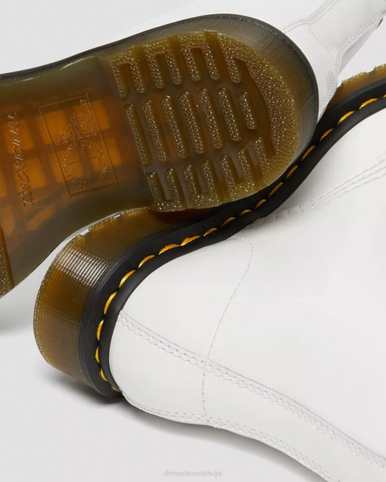 Dr. Martens apavi sievietes balts lucido & patentlamps 1460 lakādas šņorzābaki LHJP93