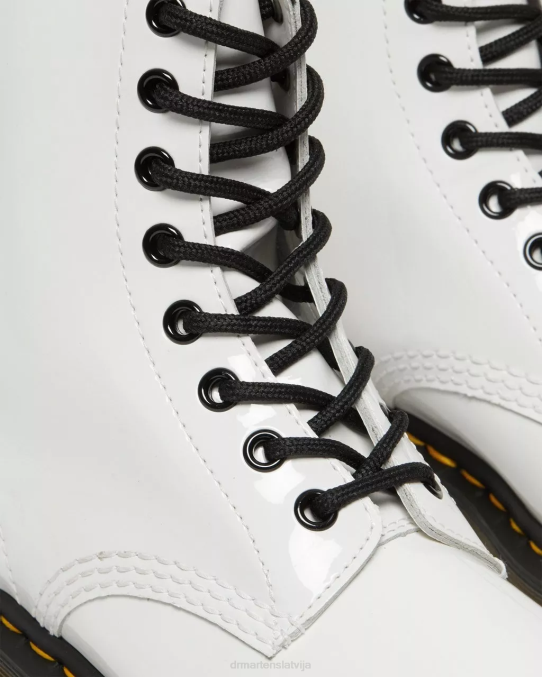 Dr. Martens apavi sievietes balts lucido & patentlamps 1460 lakādas šņorzābaki LHJP93