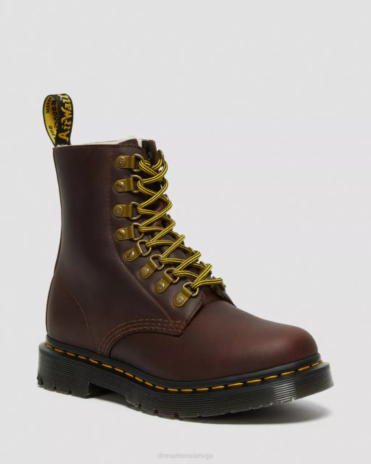 Dr. Martens apavi sievietes brūns sniega tīrītājs 1460 pascal dm ziemas rokturi ādas šņorzābaki LHJP171