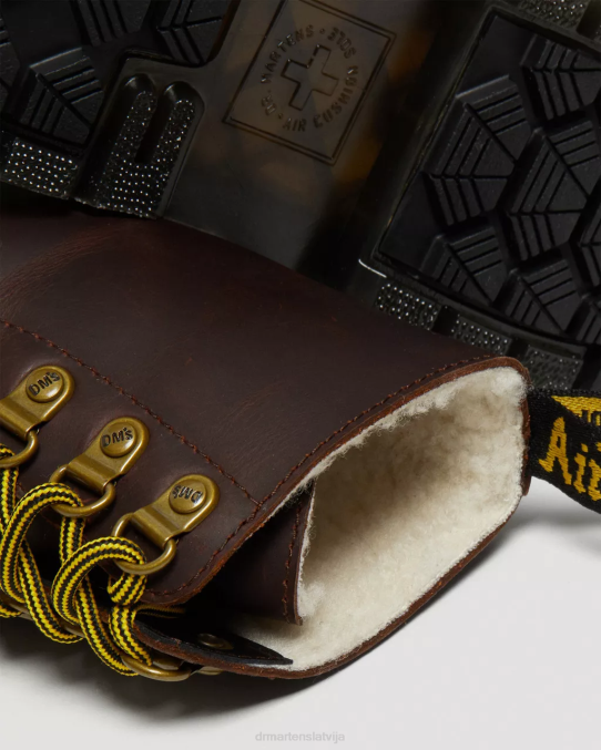 Dr. Martens apavi sievietes brūns sniega tīrītājs 1460 pascal dm ziemas rokturi ādas šņorzābaki LHJP171