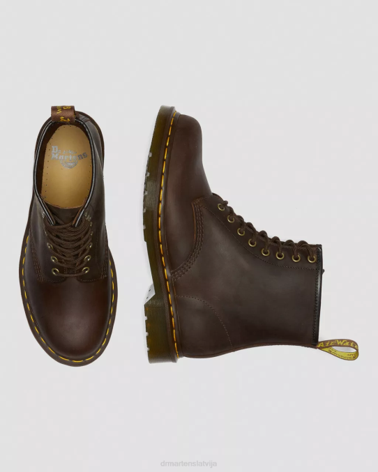 Dr. Martens apavi sievietes brūns trakais zirgs 1460 trako zirgu ādas šņorzābaki LHJP56