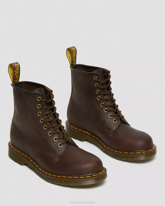 Dr. Martens apavi sievietes brūns trakais zirgs 1460 trako zirgu ādas šņorzābaki LHJP56