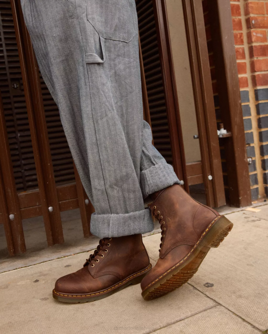 Dr. Martens apavi sievietes brūns trakais zirgs 1460 trako zirgu ādas šņorzābaki LHJP56