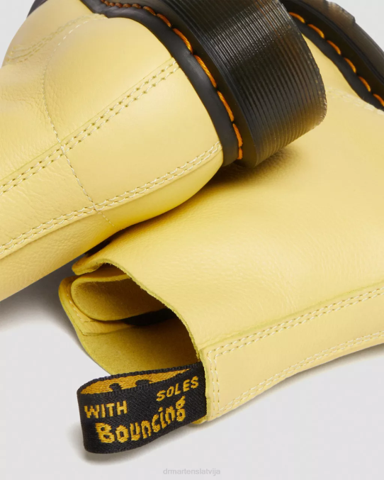 Dr. Martens apavi sievietes citrondzeltenā Virdžīnija 1460 pascal melni cilpiņu šņorzābaki LHJP145