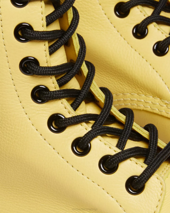 Dr. Martens apavi sievietes citrondzeltenā Virdžīnija 1460 pascal melni cilpiņu šņorzābaki LHJP145