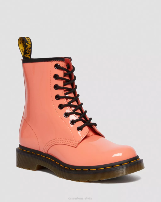 Dr. Martens apavi sievietes coral lucido & patent lamper 1460 lakādas šņorzābaki LHJP135