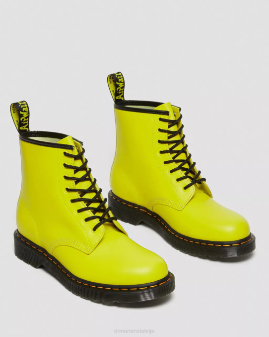 Dr. Martens apavi sievietes dzeltens gluds 1460 gludas ādas šņorzābaki LHJP126