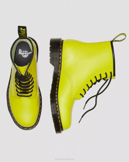 Dr. Martens apavi sievietes dzeltens gluds 1460 gludas ādas šņorzābaki LHJP126