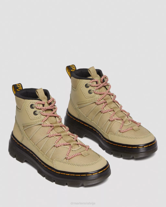 Dr. Martens apavi sievietes gaiši olīvu ajax & īpaši izturīgs un hidro buwick īpaši stingri šņorējami komunālie zābaki LHJP160