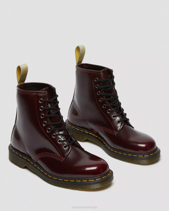 Dr. Martens apavi sievietes ķiršu sarkanā oksforda noberzt vegāniski 1460 šņorzābaki LHJP28
