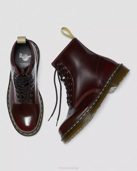 Dr. Martens apavi sievietes ķiršu sarkanā oksforda noberzt vegāniski 1460 šņorzābaki LHJP28