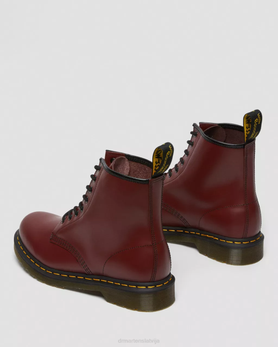 Dr. Martens apavi sievietes ķiršu sarkans gluds 1460 gludas ādas šņorzābaki LHJP60