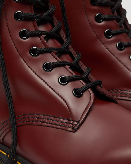 Dr. Martens apavi sievietes ķiršu sarkans gluds 1460 gludas ādas šņorzābaki LHJP60