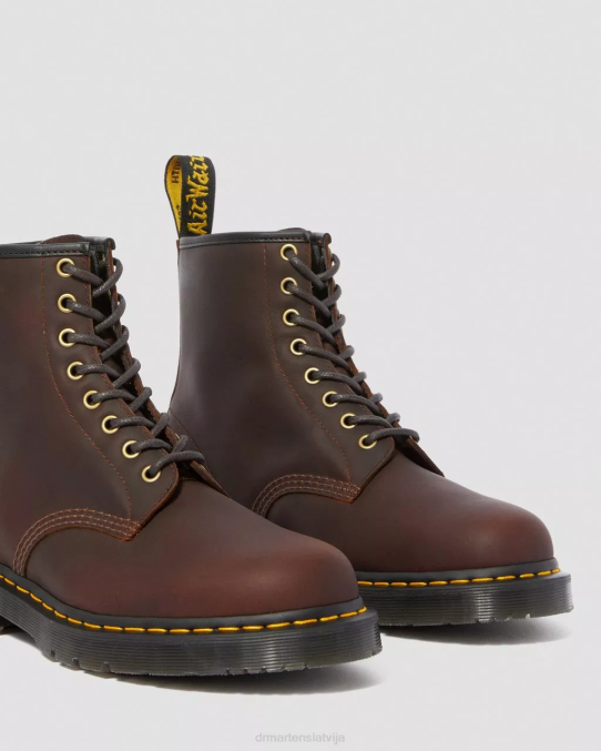 Dr. Martens apavi sievietes kakao sniega tīrītājs 1460 dm ziemas gripa šņorzābaki LHJP184